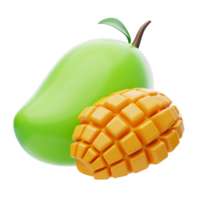 Mango fruit 3d icon. Yellow mango. Fresh fruit png