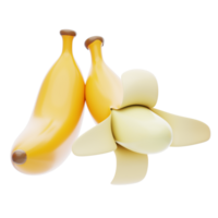 Banana 3D Icon. Yellow banana 3d icon png