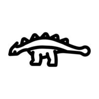 Ankylosaurus dinosaurio animal línea icono vector ilustración