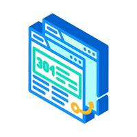 301 redirect seo isometric icon vector illustration