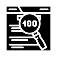 indexación seo glifo icono vector ilustración