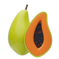 papaya 3d icono. papaya Fruta 3d icono png