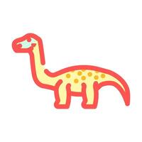 diplodocus dinosaur animal color icon vector illustration