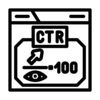 ctr click through rate seo line icon vector illustration