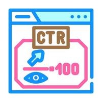 ctr hacer clic mediante Velocidad seo color icono vector ilustración