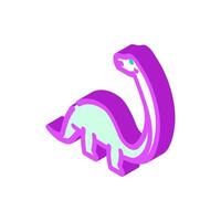 brontosaurus dinosaur animal isometric icon vector illustration