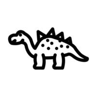 stegosaurus dinosaur animal line icon vector illustration