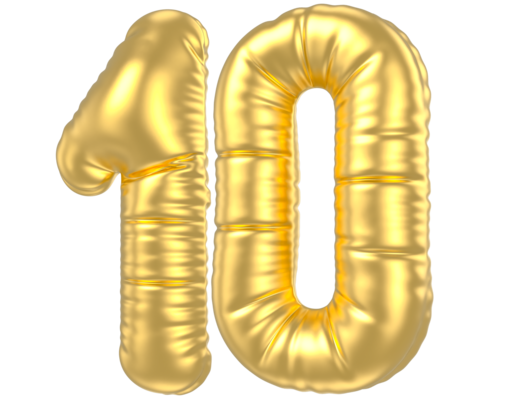 Gold Number 10 PNGs for Free Download