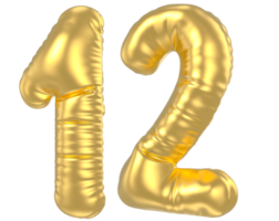 3d Gold Nummer 12 Rendern png