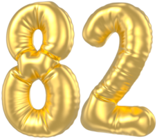 3d Gold Nummer 82 Rendern png