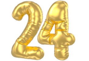 3d Gold Nummer 24 Rendern png