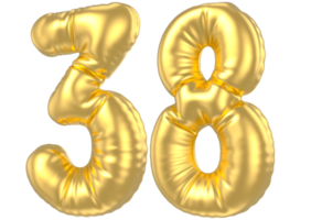 3d Gold Nummer 38 Rendern png