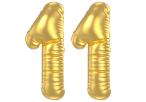 3d Gold Nummer 11 Rendern png