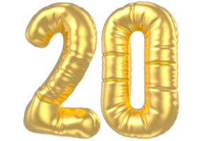 3d Gold Nummer 20 Rendern png