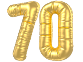 3d Gold Nummer 70 Rendern png