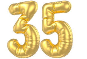 3d Gold Nummer 35 Rendern png