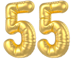 3d oro número 55 representación png