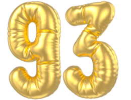 3d Gold Nummer 93 Rendern png