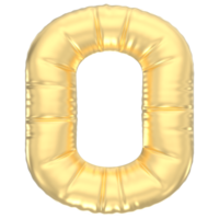 Letter O Balloon Gold 3D Render png