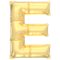 Letter E Balloon Gold 3D Render png