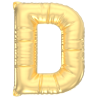 lettre ré ballon or 3d rendre png