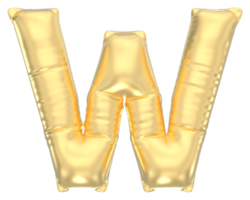 lettera w Palloncino oro 3d rendere png