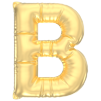 Letter B Balloon Gold 3D Render png