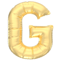 Letter G Balloon Gold 3D Render png