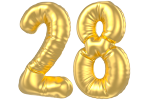 3d Gold Nummer 28 Rendern png