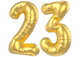 3d Gold Nummer 23 Rendern png