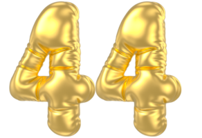 3d gold number 44  rendering png