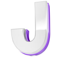 font j 3d rendere png