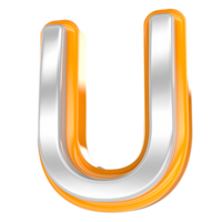 font u oro con bianca 3d rendere png