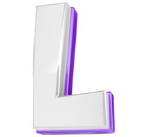 Font L 3D Render png