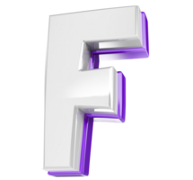 Font F 3D Render png