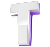 Font T 3D Render png