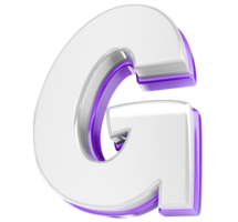 Font G 3D Render png