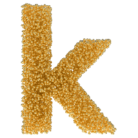 Ball Font k Small Gold 3D png