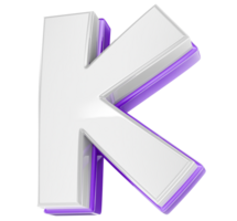 font K 3d rendere png