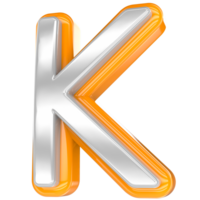 font K oro con bianca 3d rendere png