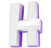 Font H 3D Render png