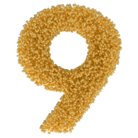 Ball Number 9 Gold 3D png