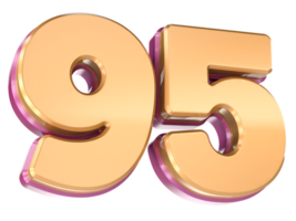 Number 95 3D Render png