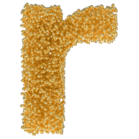 Ball Font r Small Gold 3D png