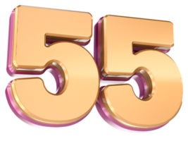 Number 55 3D Render png