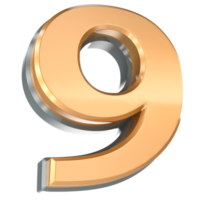 Number 9 3D Render png