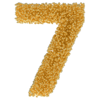 Ball Number 7 Gold 3D png