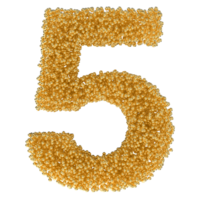 Ball Number 5 Gold 3D png