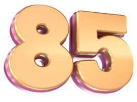 número 85 3d hacer png