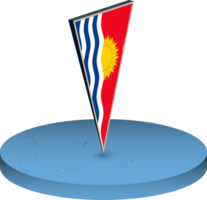 Kiribati flag and map in isometry png